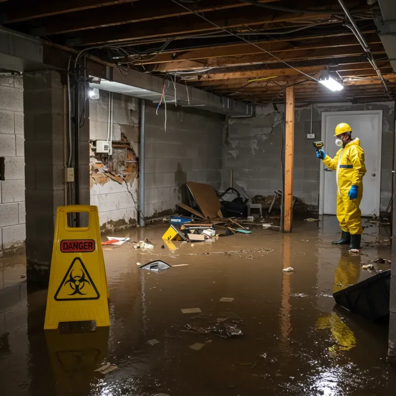 Flooded Basement Electrical Hazard in South Connellsville, PA Property