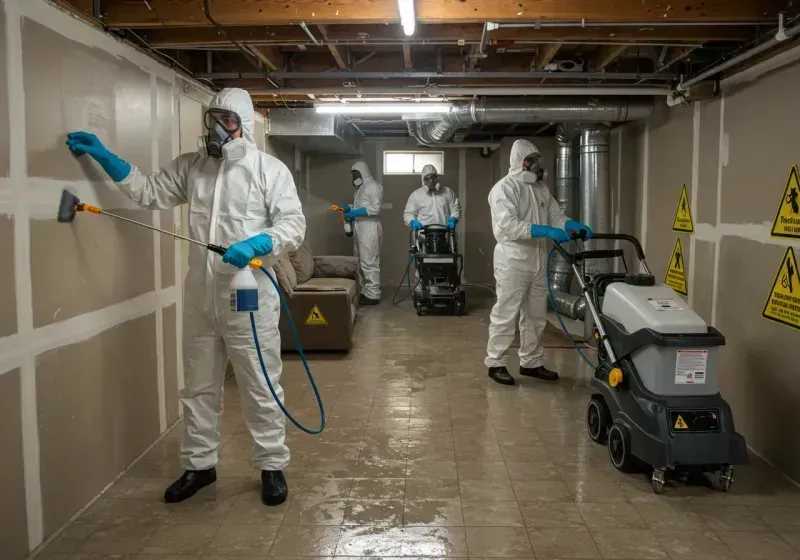 Basement Moisture Removal and Structural Drying process in South Connellsville, PA